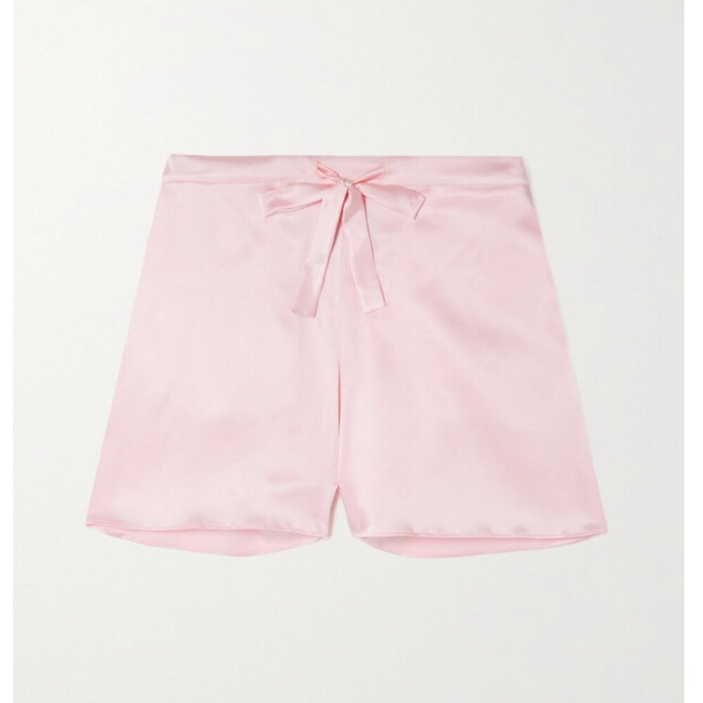 I.D. Sarrieri Emma Stretch-silk Satin Pajama Shorts - Pink- Small